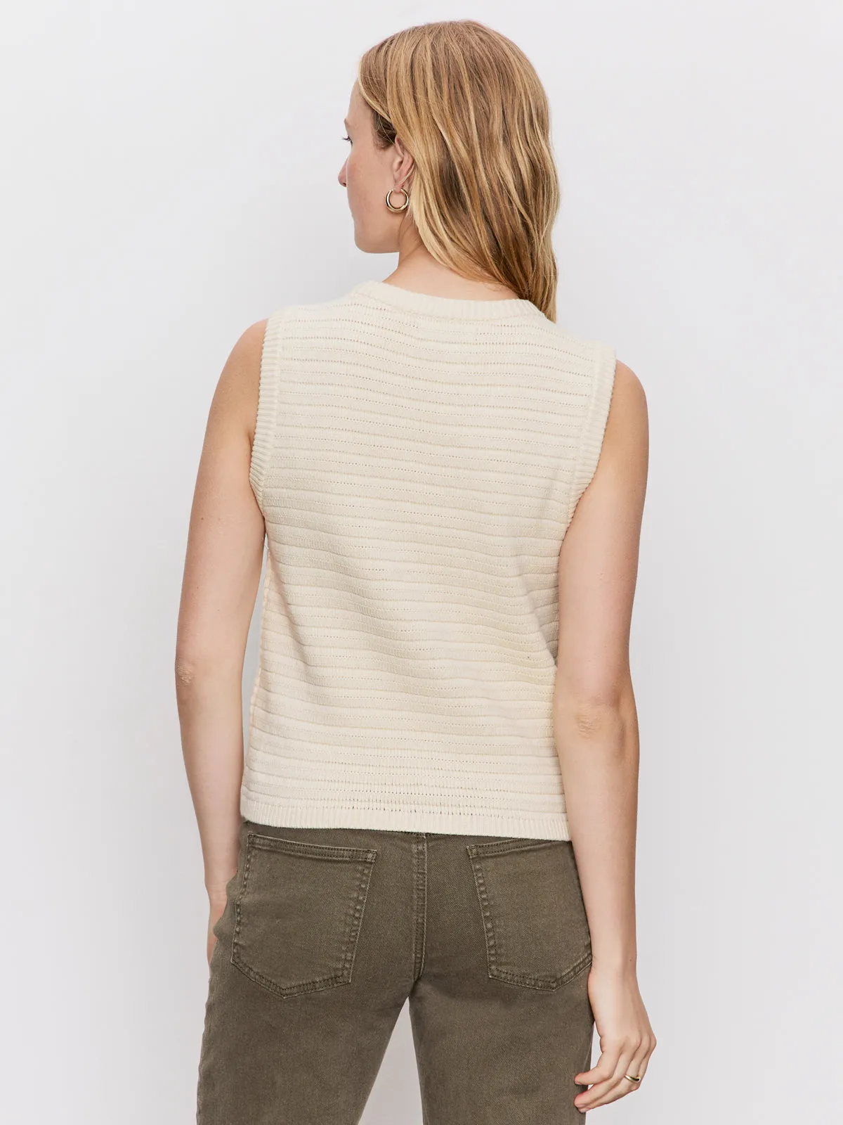 Textured Sweater Vest Macrame Relaxed Wearable Biodegradable Options
