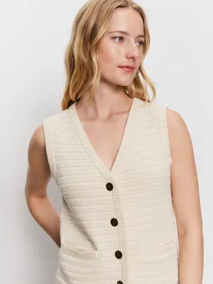 Athletic Fit Street Casual Textured Sweater Vest Macrame