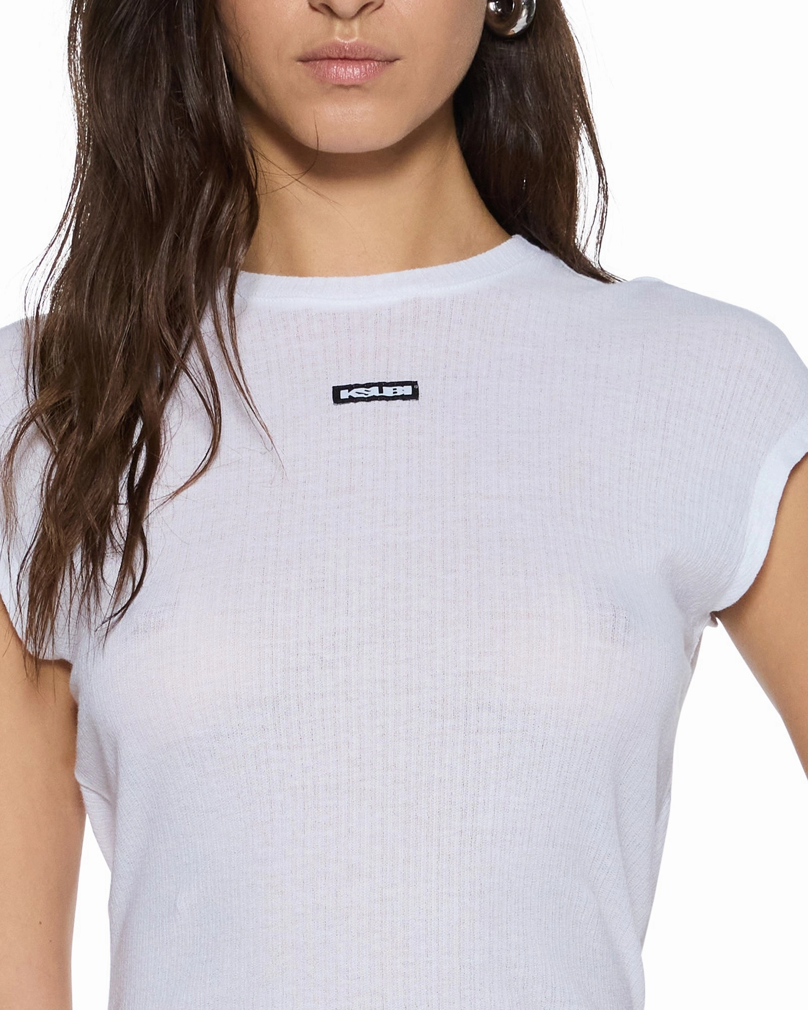 Stretchable Material Organic Cotton Blend STAPLE SS TEE WHITE SHEER