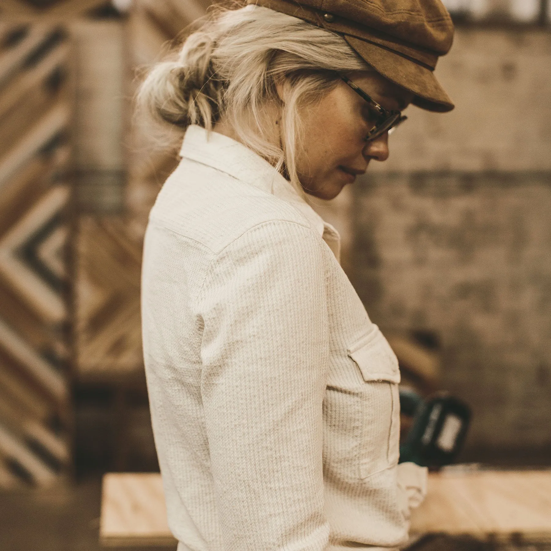 The Andie Shirt in Natural Corded Denim