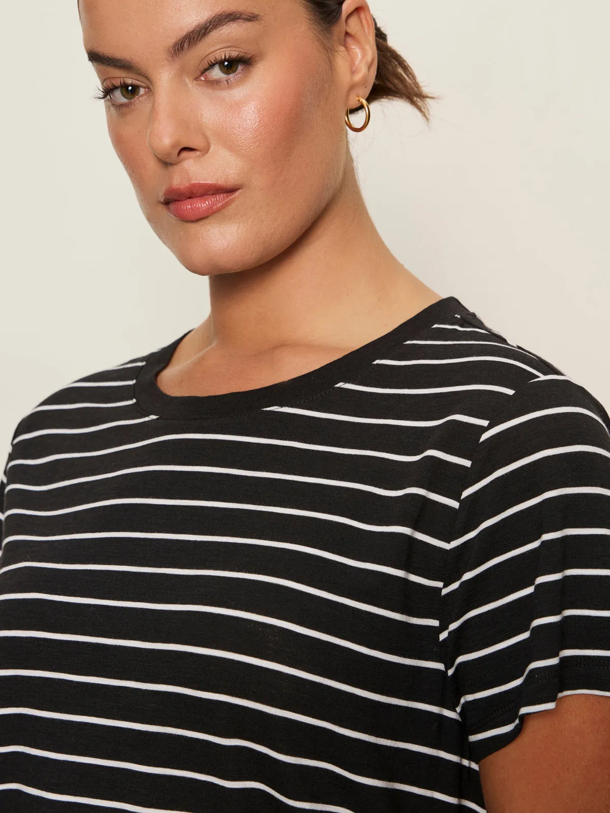 Easy Wear Style The Perfect Tee White/Black Stripe 5 Extended Sizing