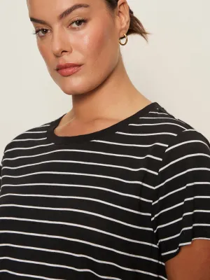 Easy Wear Style The Perfect Tee White/Black Stripe 5 Extended Sizing