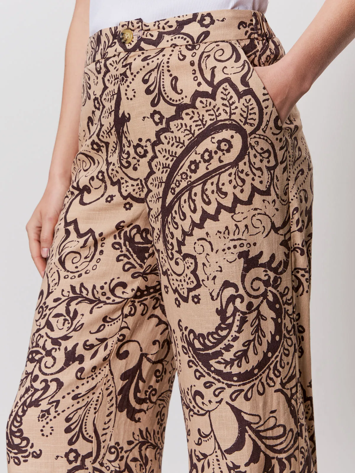 Abrasion resistant Light wash The Soft Semi-High Rise Trouser Desert Bandana