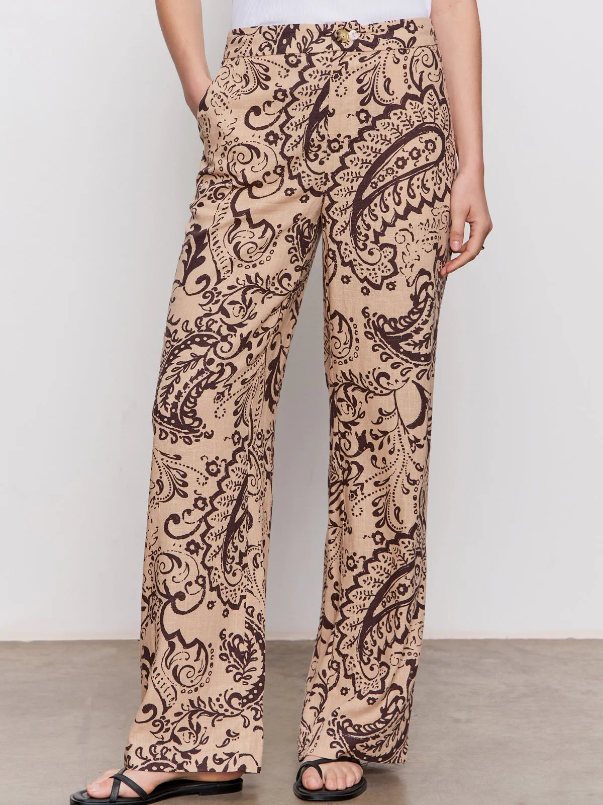 Smart Look Sustainable Fabric The Soft Semi-High Rise Trouser Desert Bandana