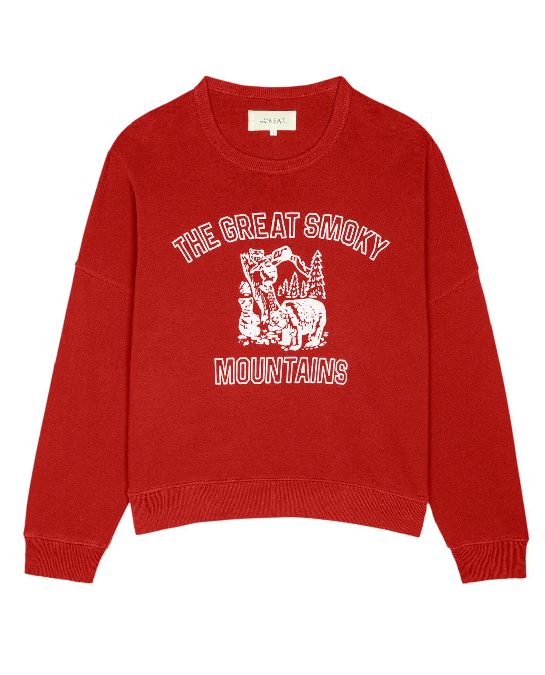 The Teammate Sweatshirt W/ Great Smoky Mountains- Cherry