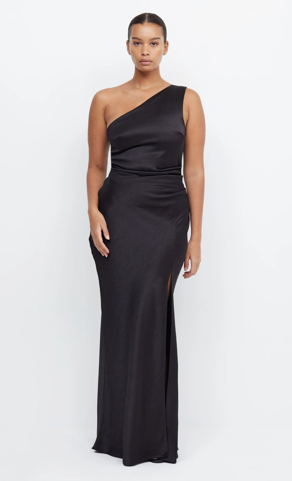 THE DREAMER ASYM DRESS - BLACK plus-size Evening Glow