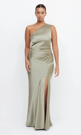 Comfortable and Fashionable Pastel-Tone THE DREAMER ASYM DRESS - SAGE