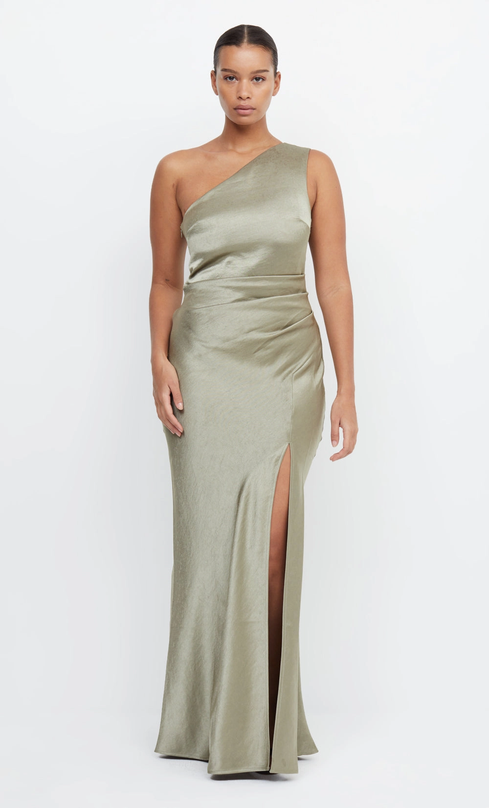 Comfortable and Fashionable Pastel-Tone THE DREAMER ASYM DRESS - SAGE