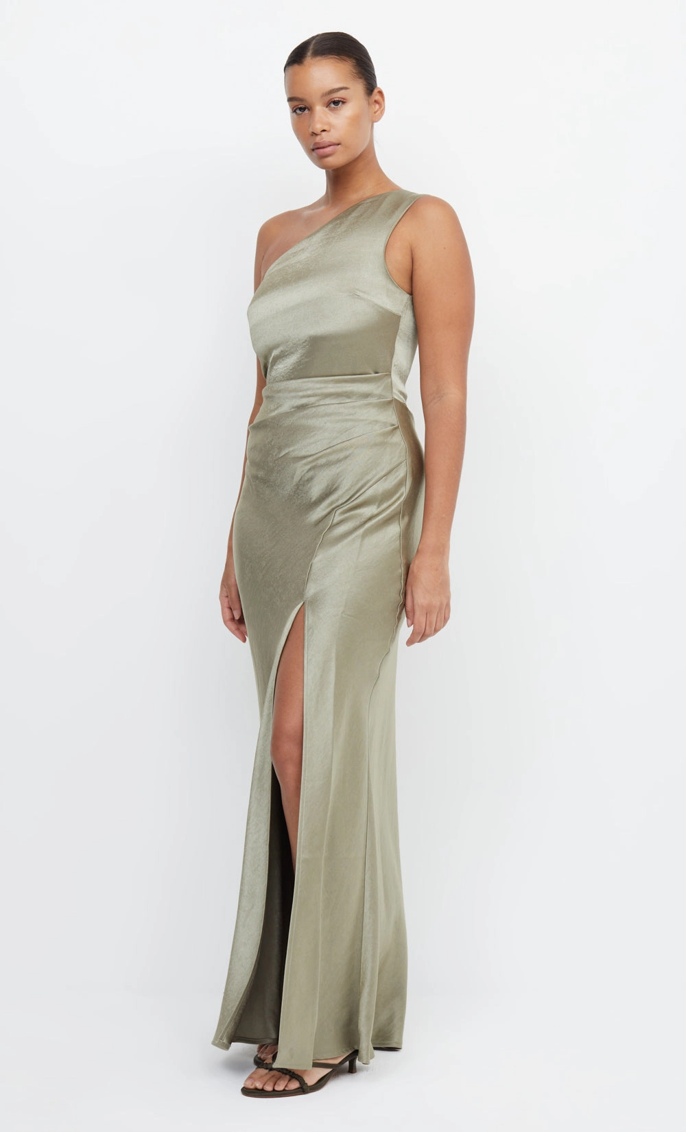 THE DREAMER ASYM DRESS - SAGE Light Fabric