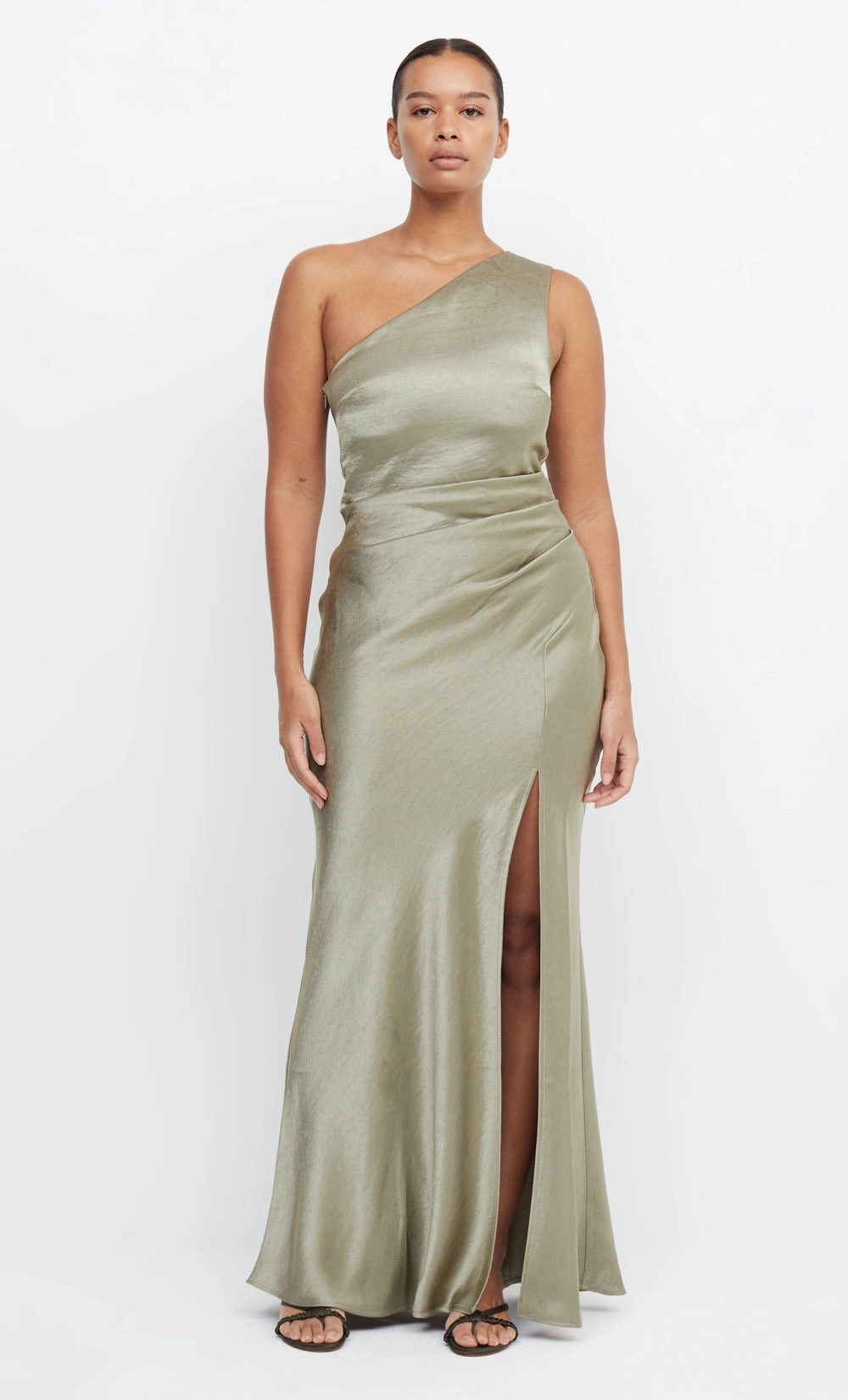 THE DREAMER ASYM DRESS - SAGE Pleat Breeze