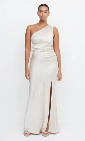 Comfort Stretch Relaxed and Effortless THE DREAMER ASYM DRESS - SAND