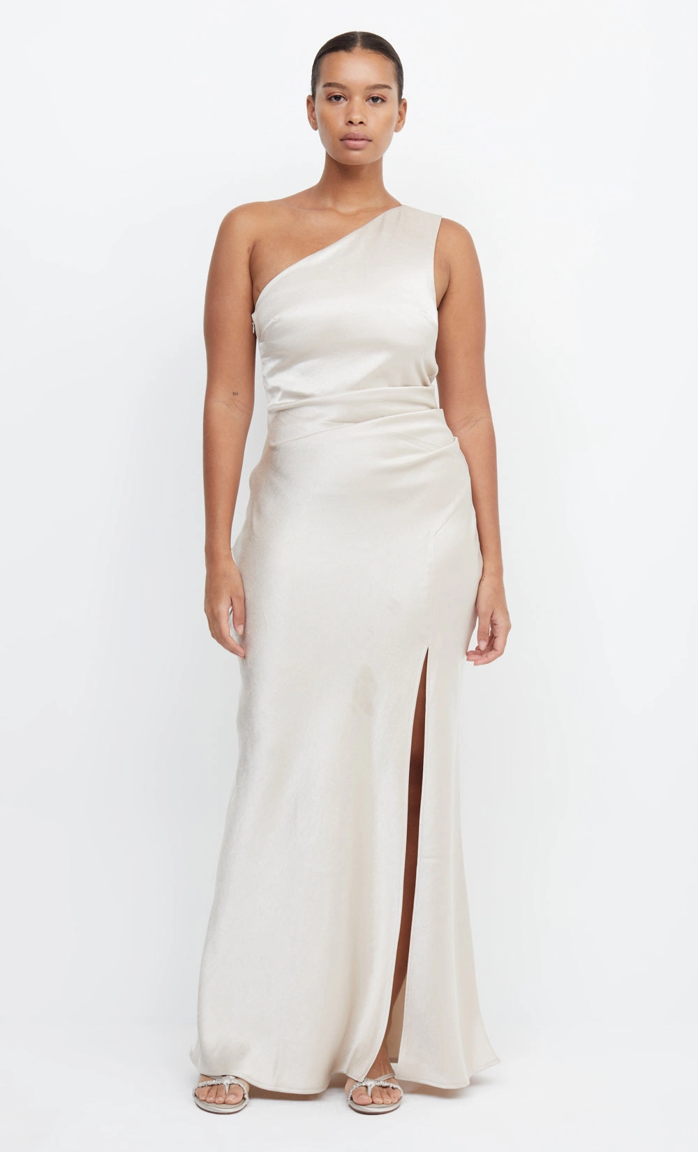 Comfort Stretch Relaxed and Effortless THE DREAMER ASYM DRESS - SAND