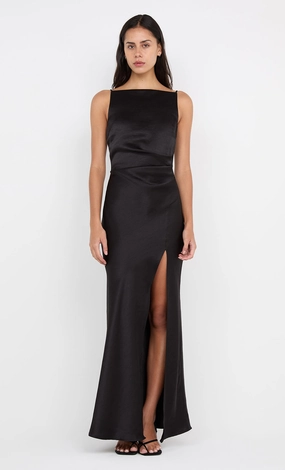 THE DREAMER MAXI DRESS - BLACK Magnetic-Closure Soft Texture