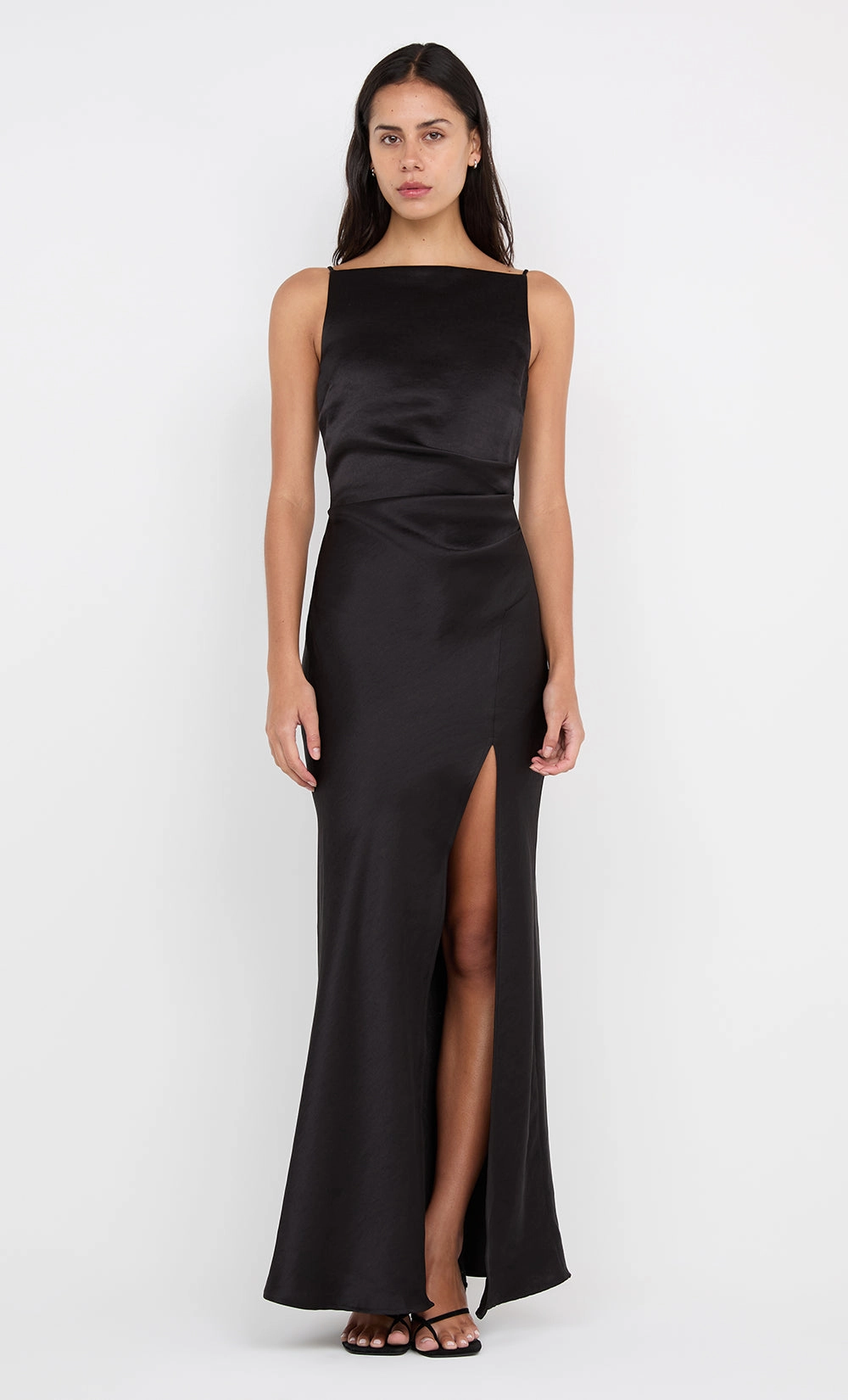 THE DREAMER MAXI DRESS - BLACK Magnetic-Closure Soft Texture