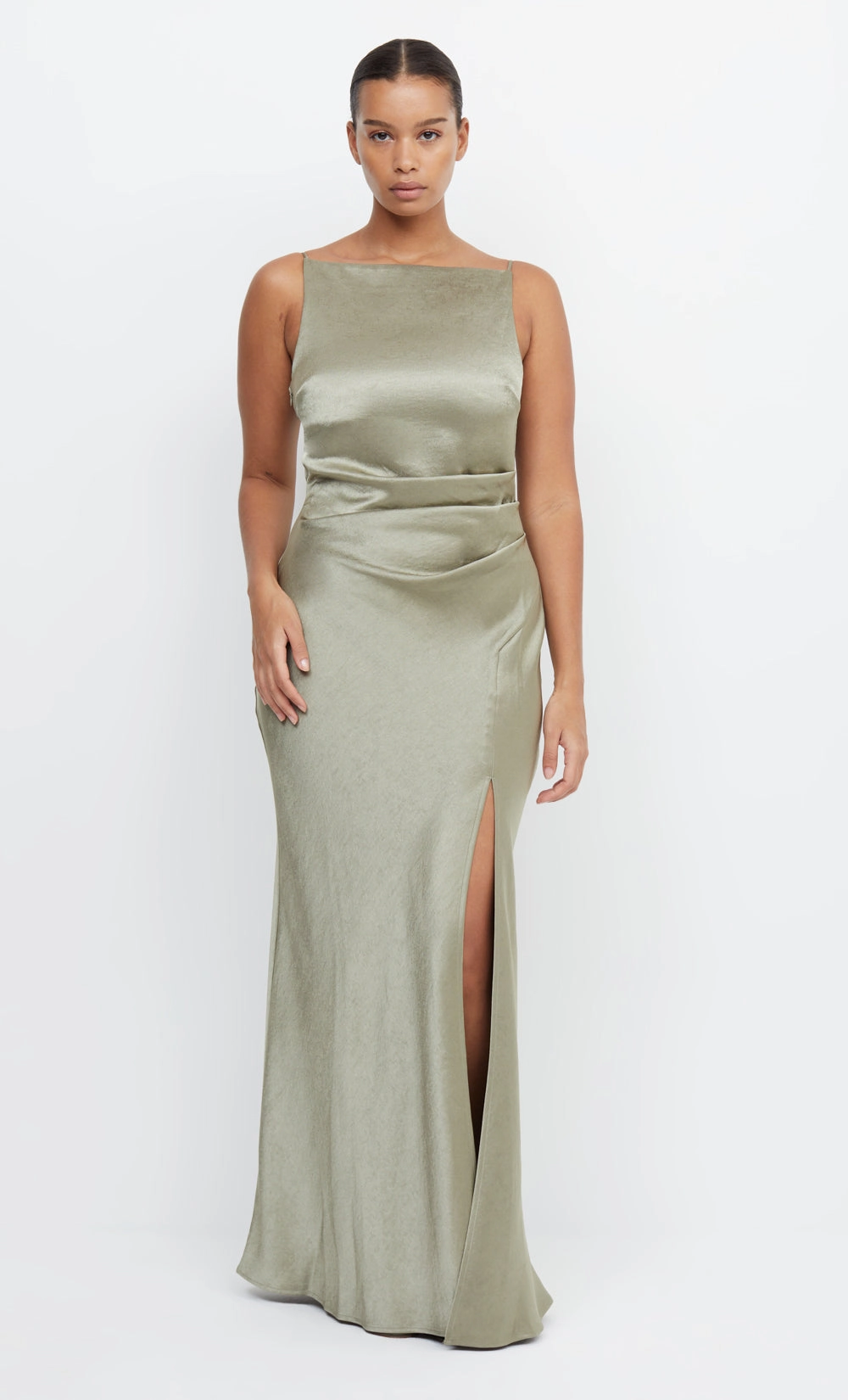 Modern Design Metallic Finish THE DREAMER MAXI DRESS - SAGE