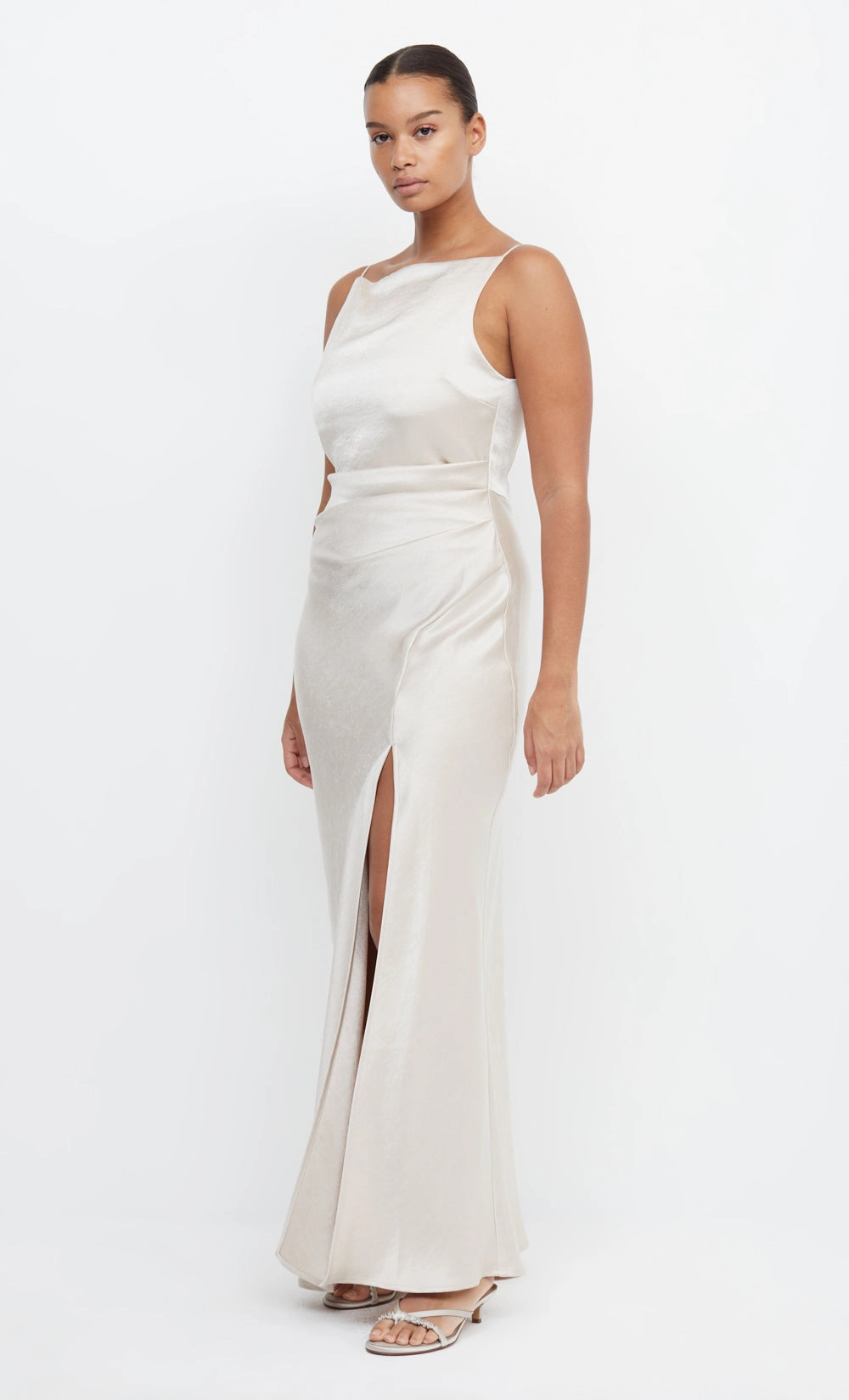 THE DREAMER MAXI DRESS - SAND Scalloped-Edge