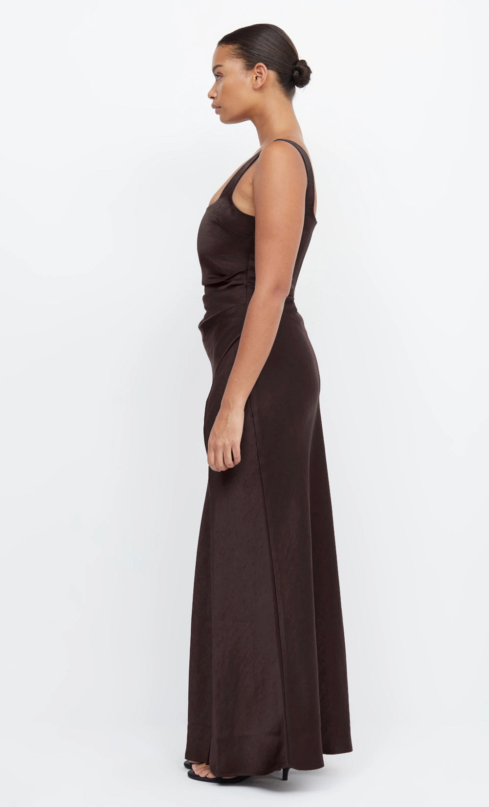 Eco-Lining THE DREAMER SQUARE NECK DRESS - DARK CHOCOLATE