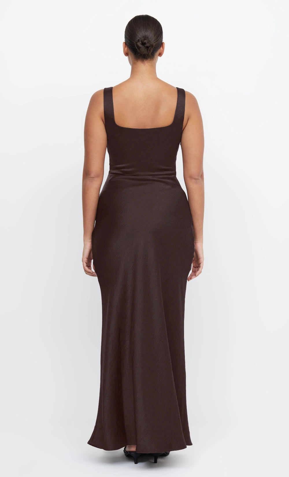Clean Outline THE DREAMER SQUARE NECK DRESS - DARK CHOCOLATE