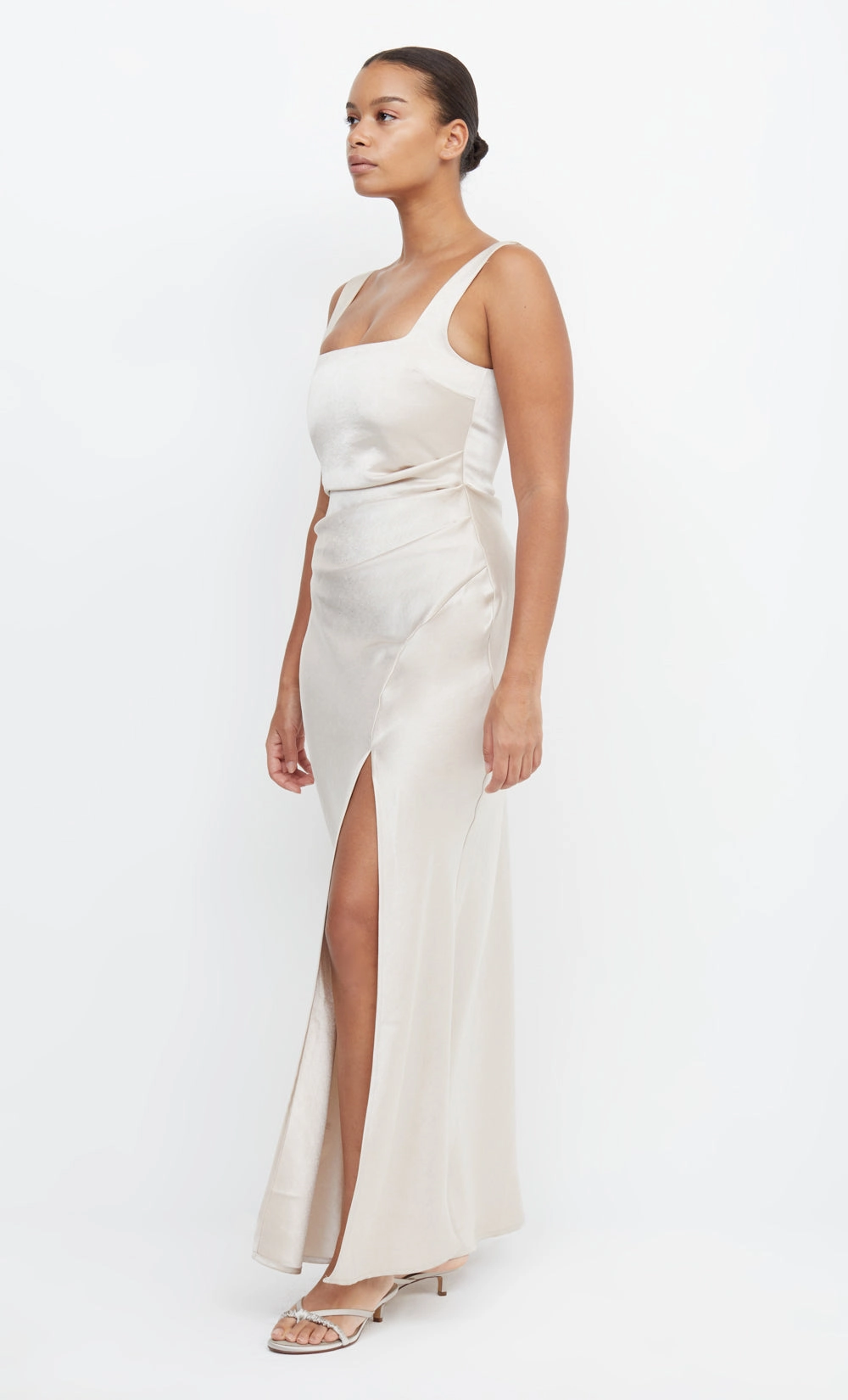 Shine Finish Night Vibes THE DREAMER SQUARE NECK DRESS - SAND