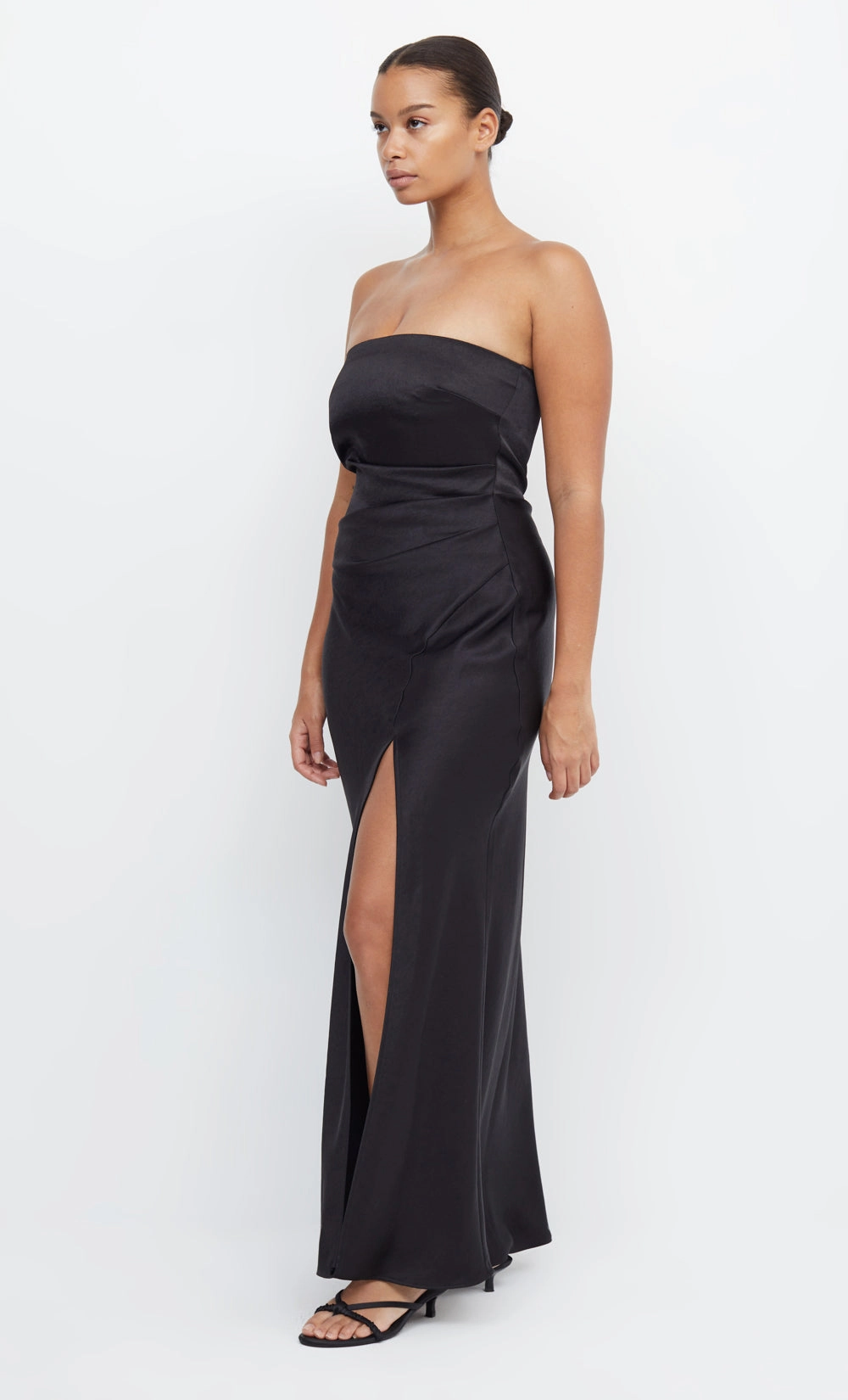 Casual Chic Floor-Length THE DREAMER STRAPLESS DRESS - BLACK
