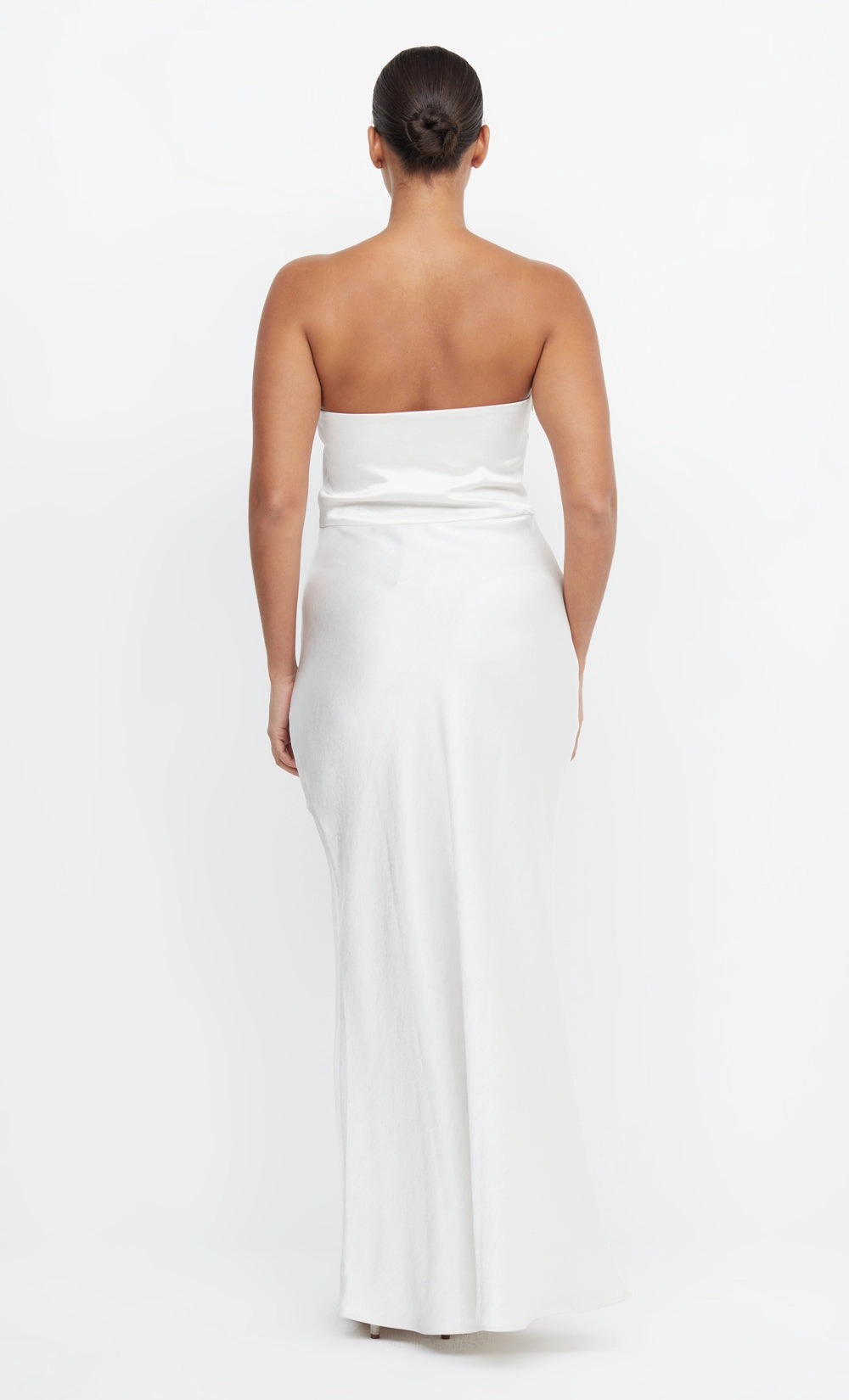 THE DREAMER STRAPLESS DRESS - IVORY Feminine Tailoring Sheer Layer