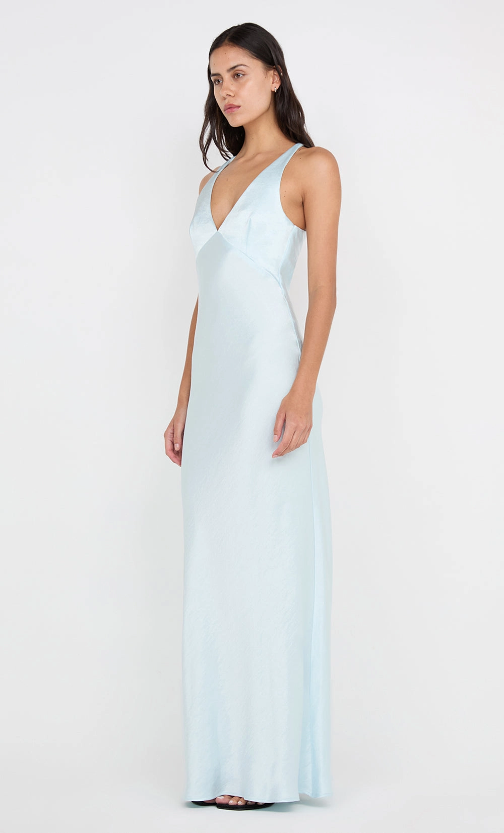 Flattering Shape Wear THE DREAMER V NECK DRESS - ARCTIC BLUE