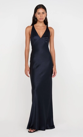 Sleek Presence Timeless Wear THE DREAMER V NECK DRESS - INK