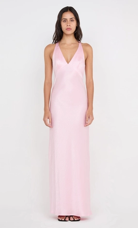 THE DREAMER V NECK DRESS - POWDER PINK Minimalist Waistband