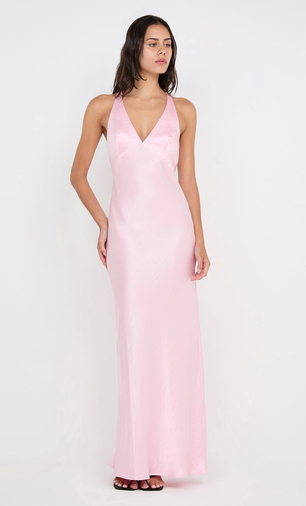 Occasion Wear THE DREAMER V NECK DRESS - POWDER PINK