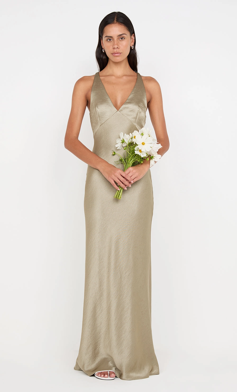 Elegant Simplicity THE DREAMER V NECK DRESS - SAGE