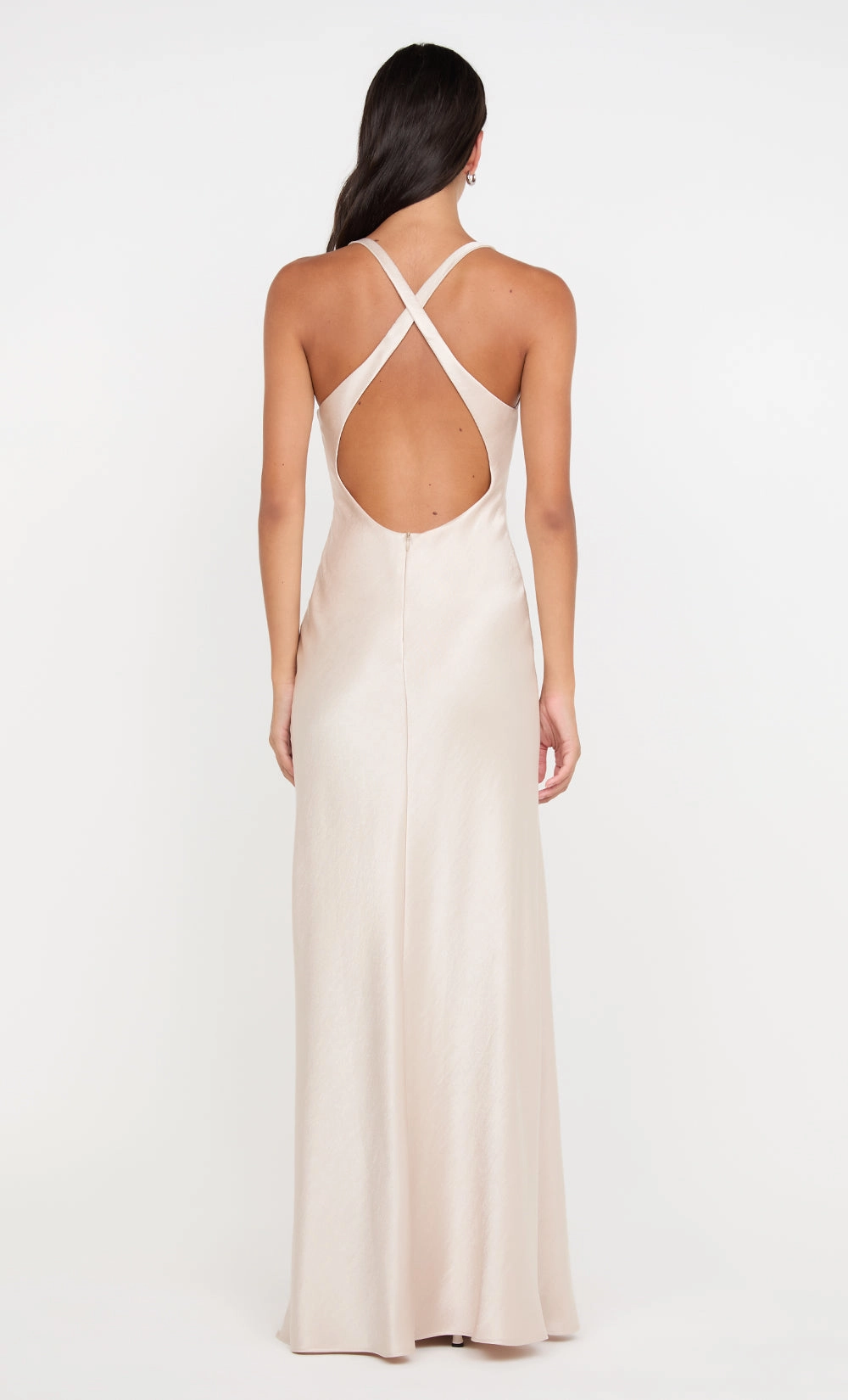 Modest Look Seasonal Layering THE DREAMER V NECK DRESS - SAND