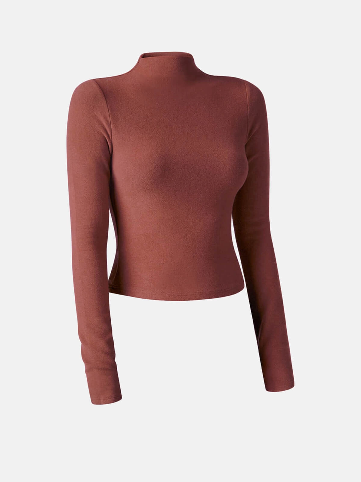 Thermal Brushed Mock Neck Crop Top summer look