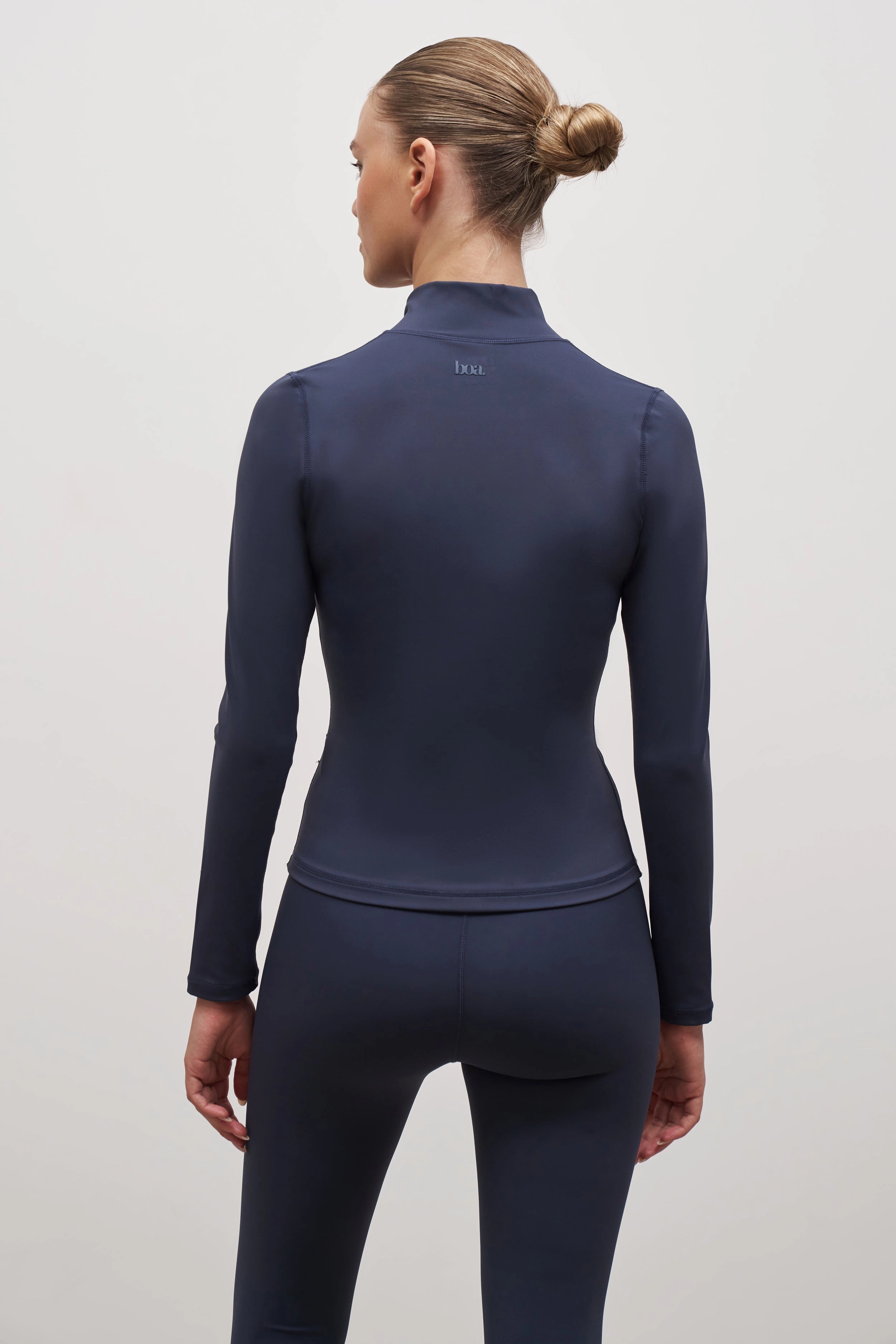 WrinkleResistant NonToxicCoating Base Sculpting Zip Up Jacket - Midnight Blue