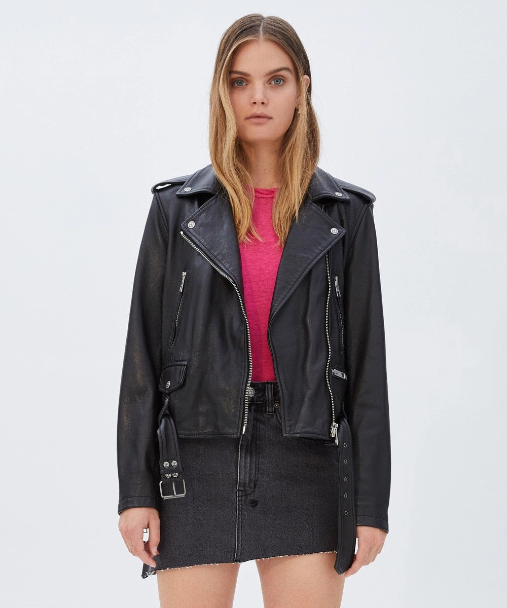 Noise Free Fabric BAD COMPANY BIKER BLACK LEATHER