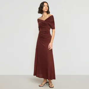 Elegant Waist Design Thilda Ruched Off-Shoulder Dress
