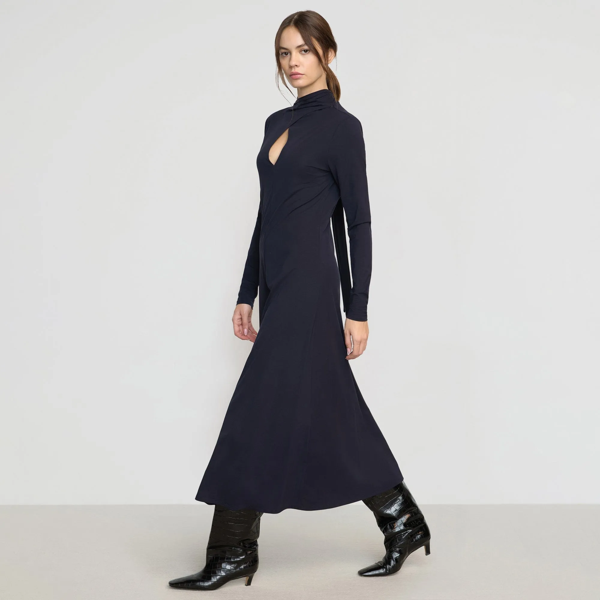 boho vibe Helena Scarf-Neck Jersey Dress
