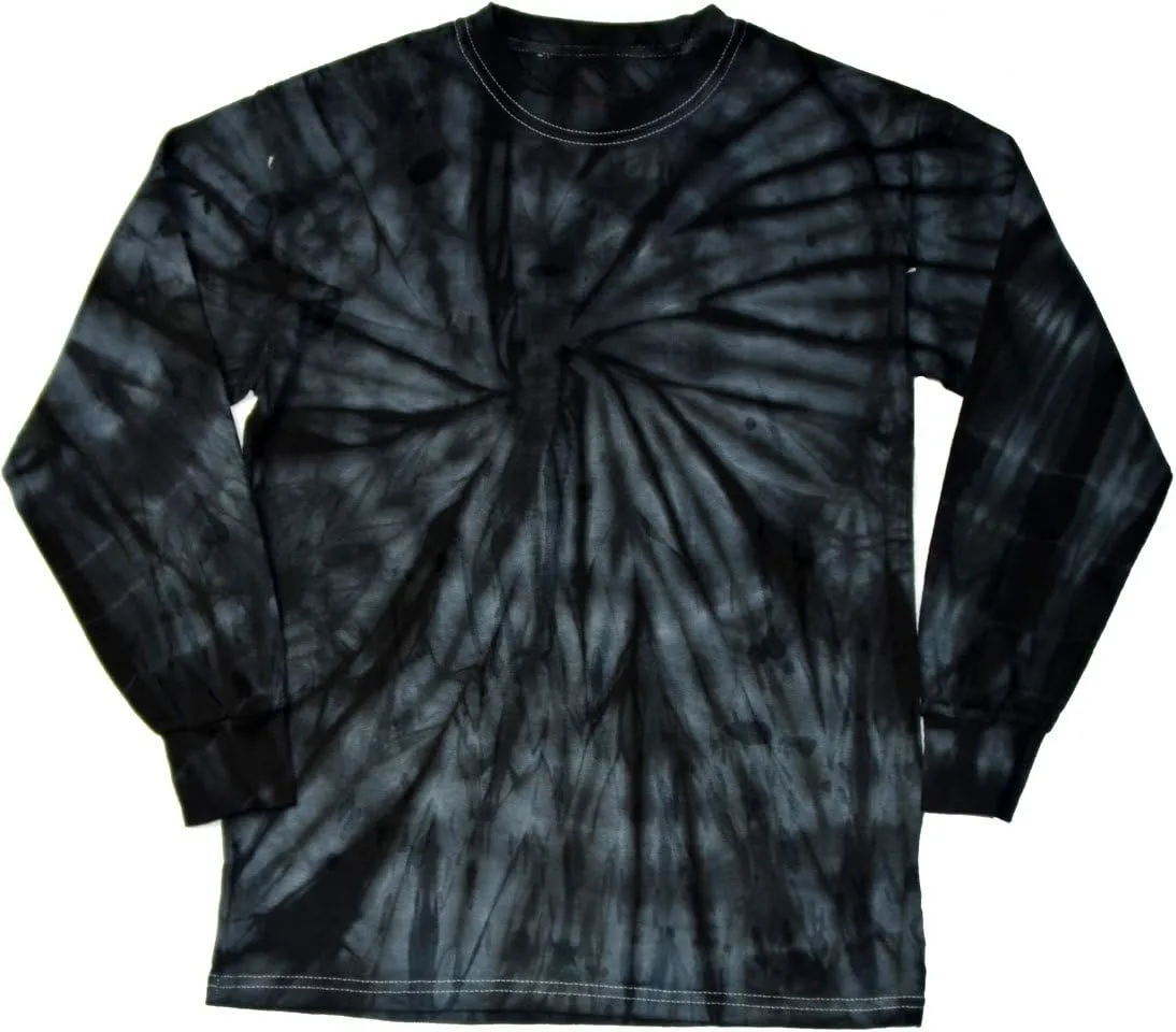 Tie Dye Long Sleeve T-Shirts Multicolor Youth Kids Sizes 100% Cotton