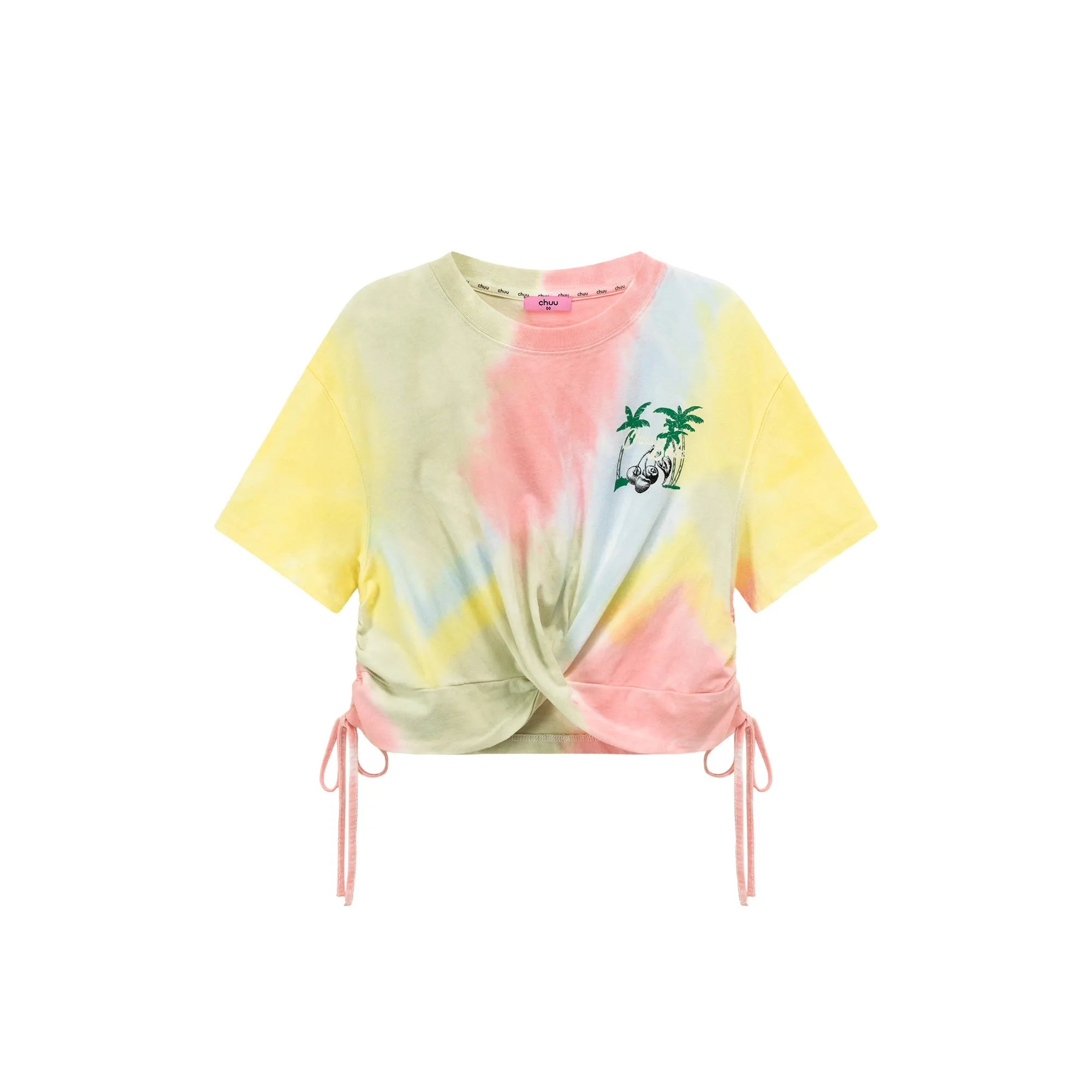 Tie-Dye Printed Short Sleeve Round Neck T-Shirt