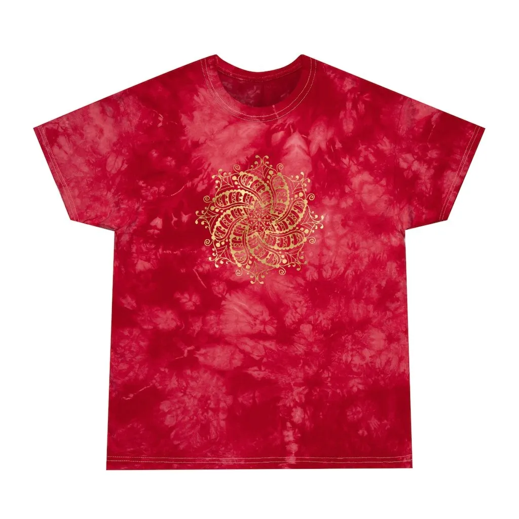 Tie Dye Shirt-Gold Mandala 102, Tie Dye Graphic Tee