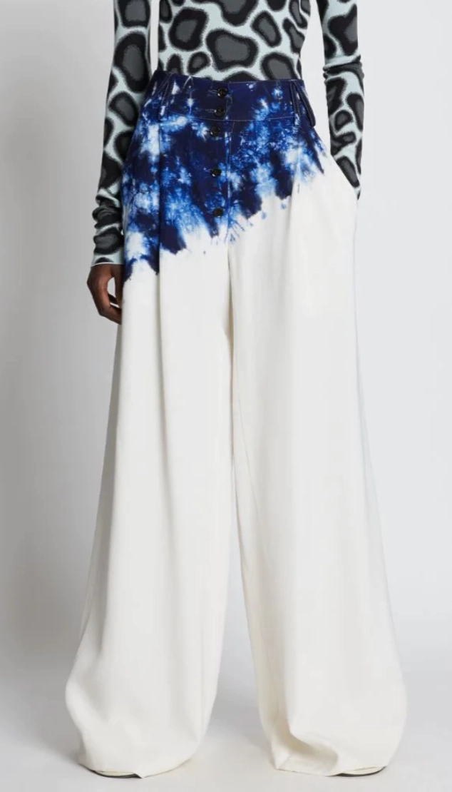 Wrinkle Resistant Tie Dye Silk Pant