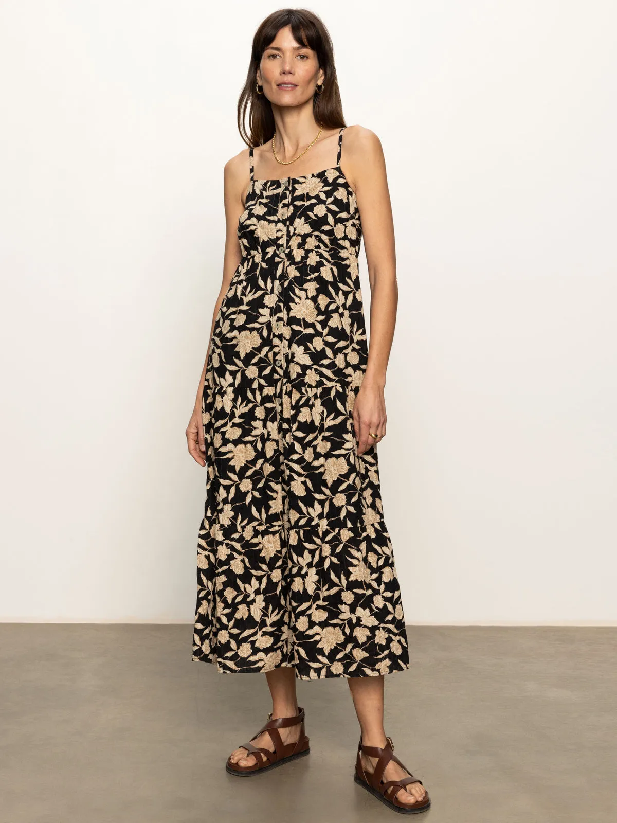 Tiered Picot Dress Bandana Print Sharp Style Comfortable Design