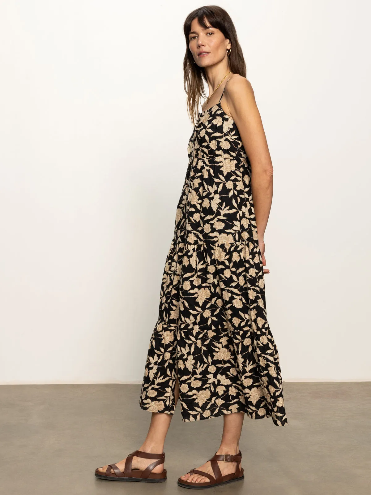 Perfect Layers Tiered Picot Dress Bandana Print