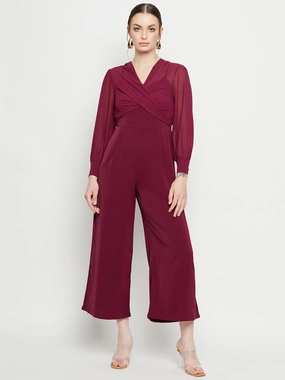 Madame Purple Jumpsuit Fit Clean Comfortable Waist Design Fit