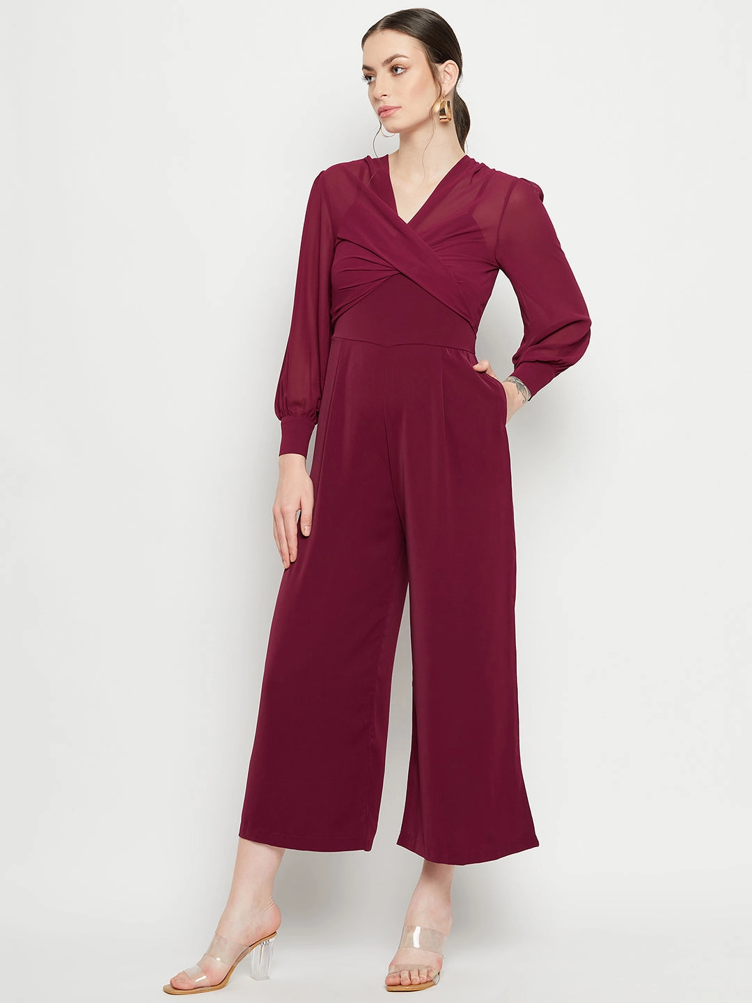 Relaxed-fit gown Lunch Date Madame Purple Jumpsuit