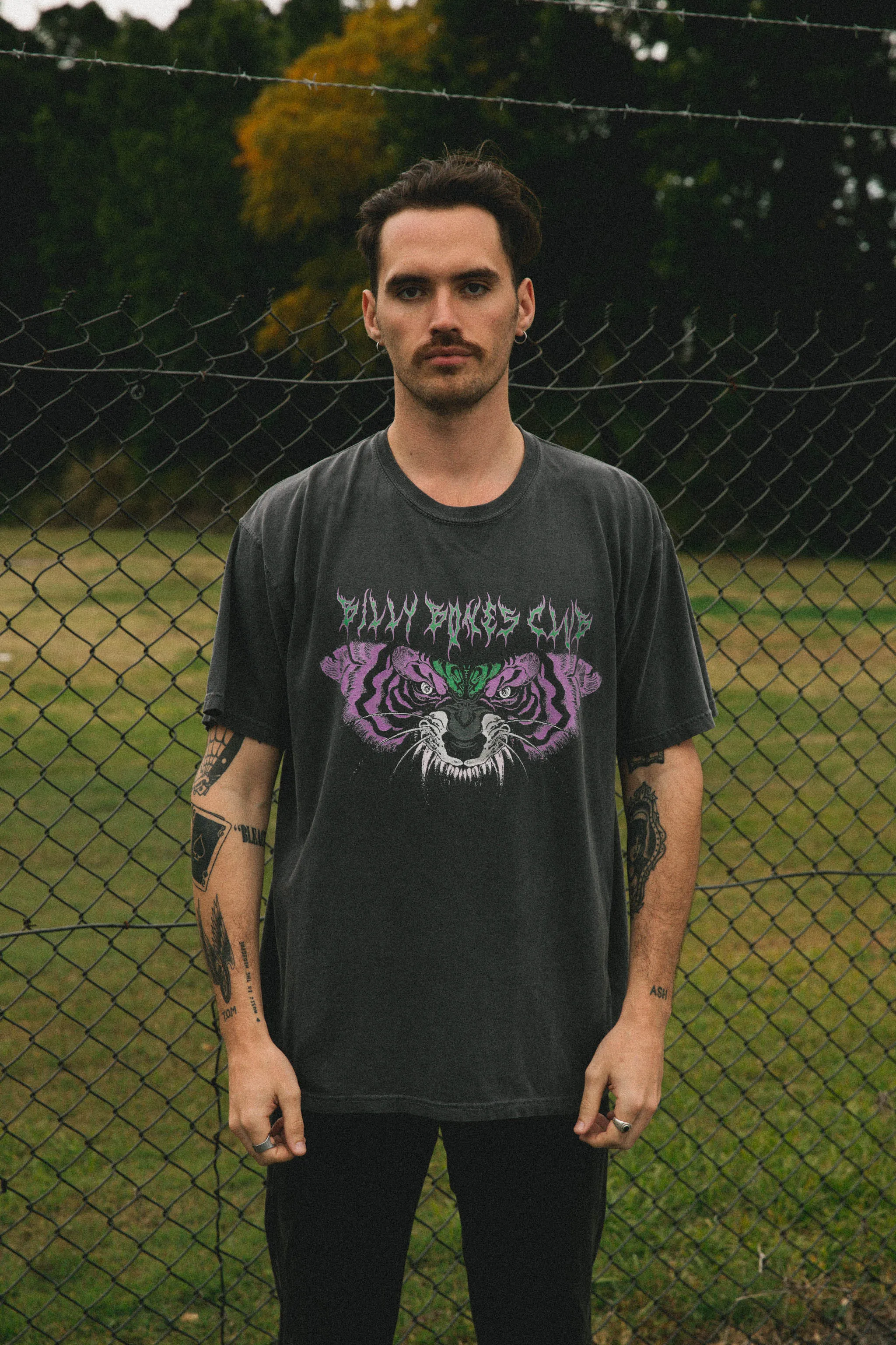 Tigerfly Tee - Washed Black