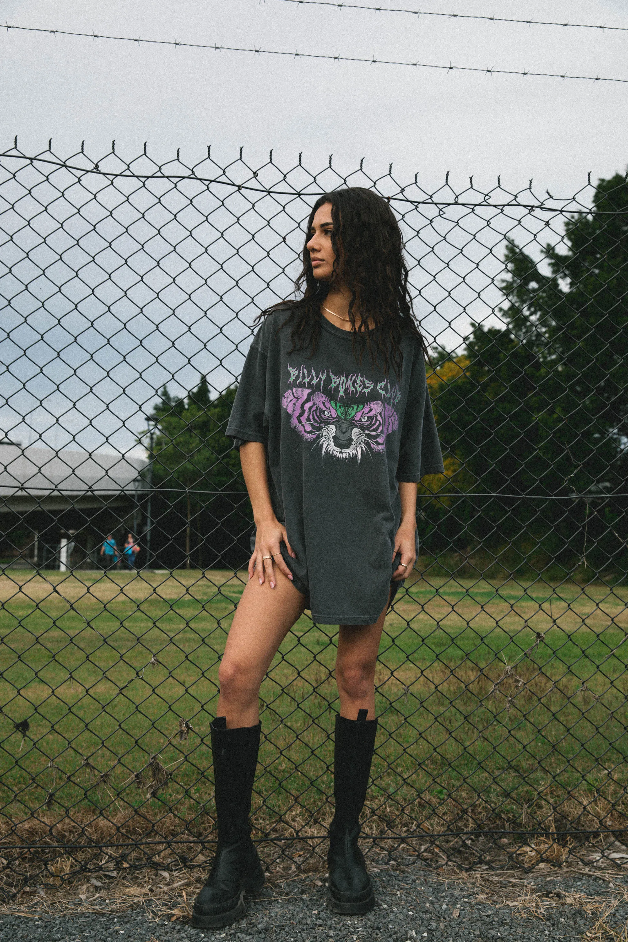 Tigerfly Tee - Washed Black