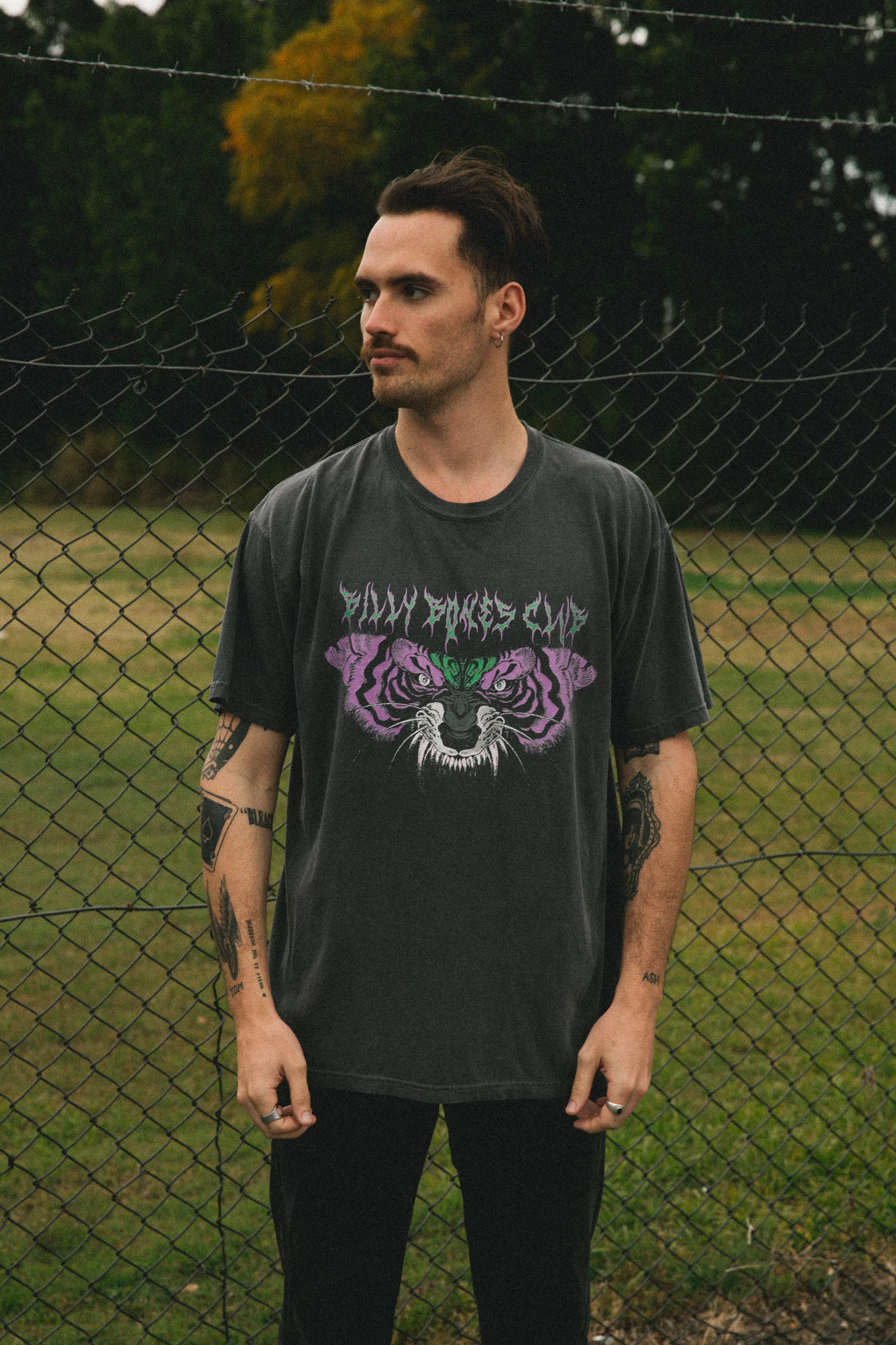 Tigerfly Tee - Washed Black
