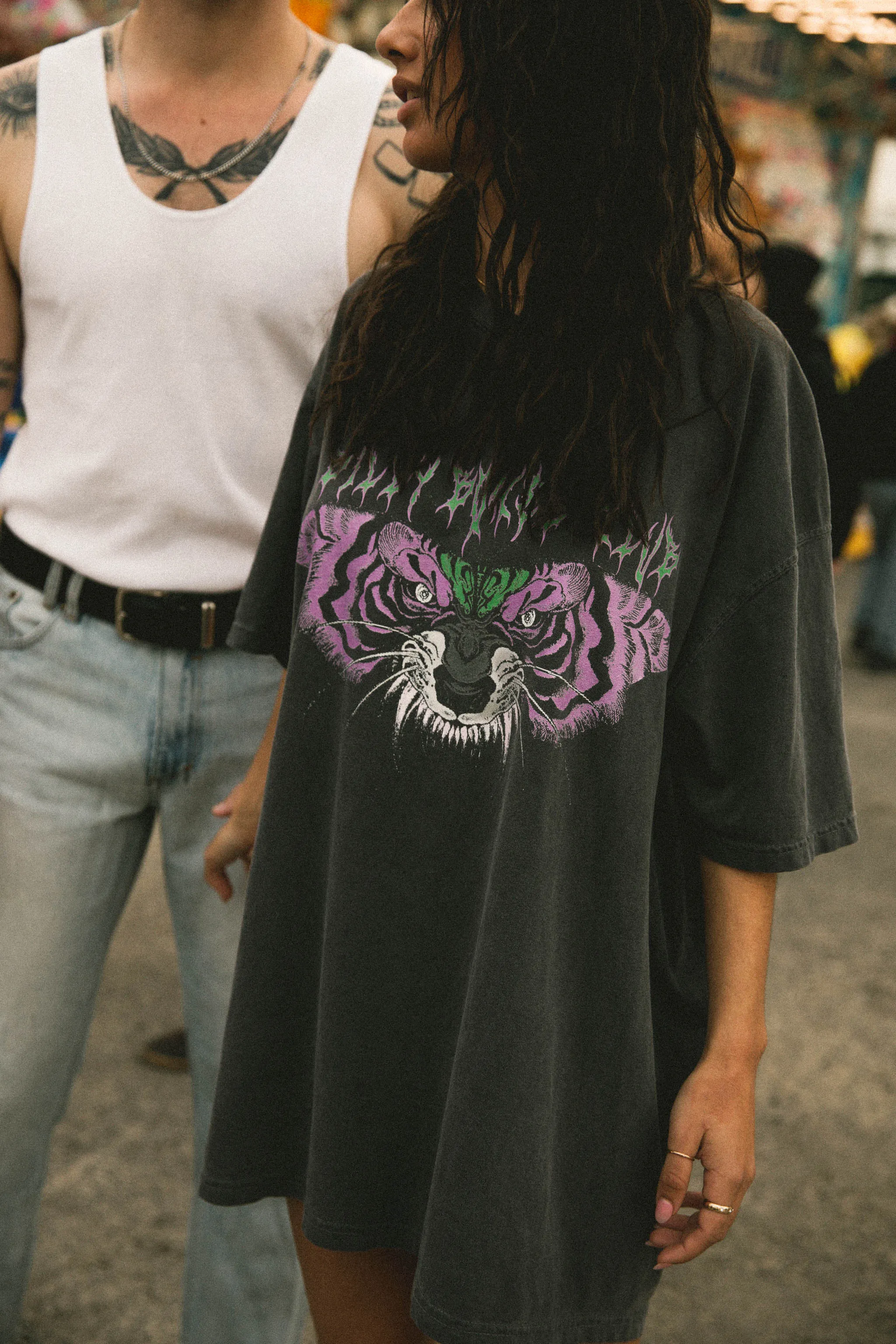 Tigerfly Tee - Washed Black