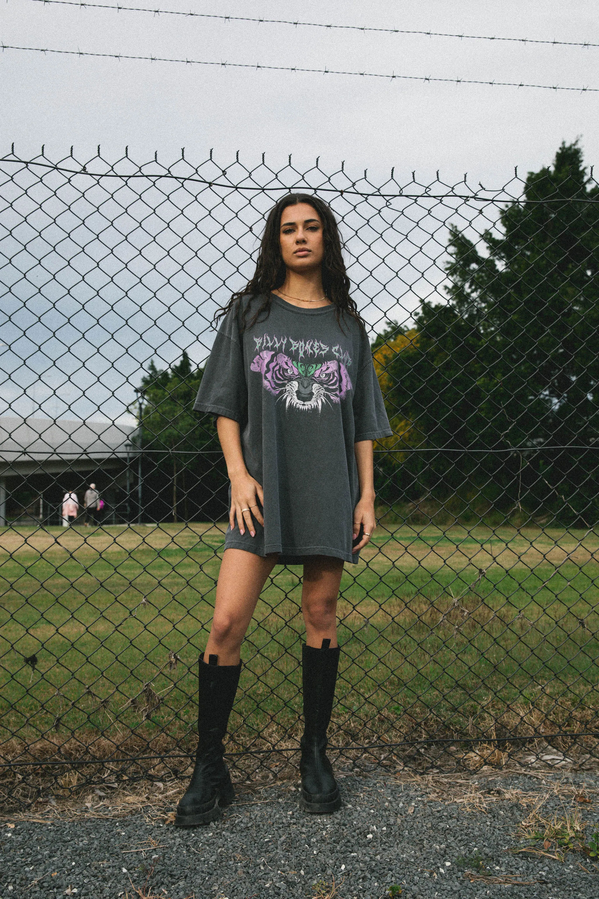 Tigerfly Tee - Washed Black