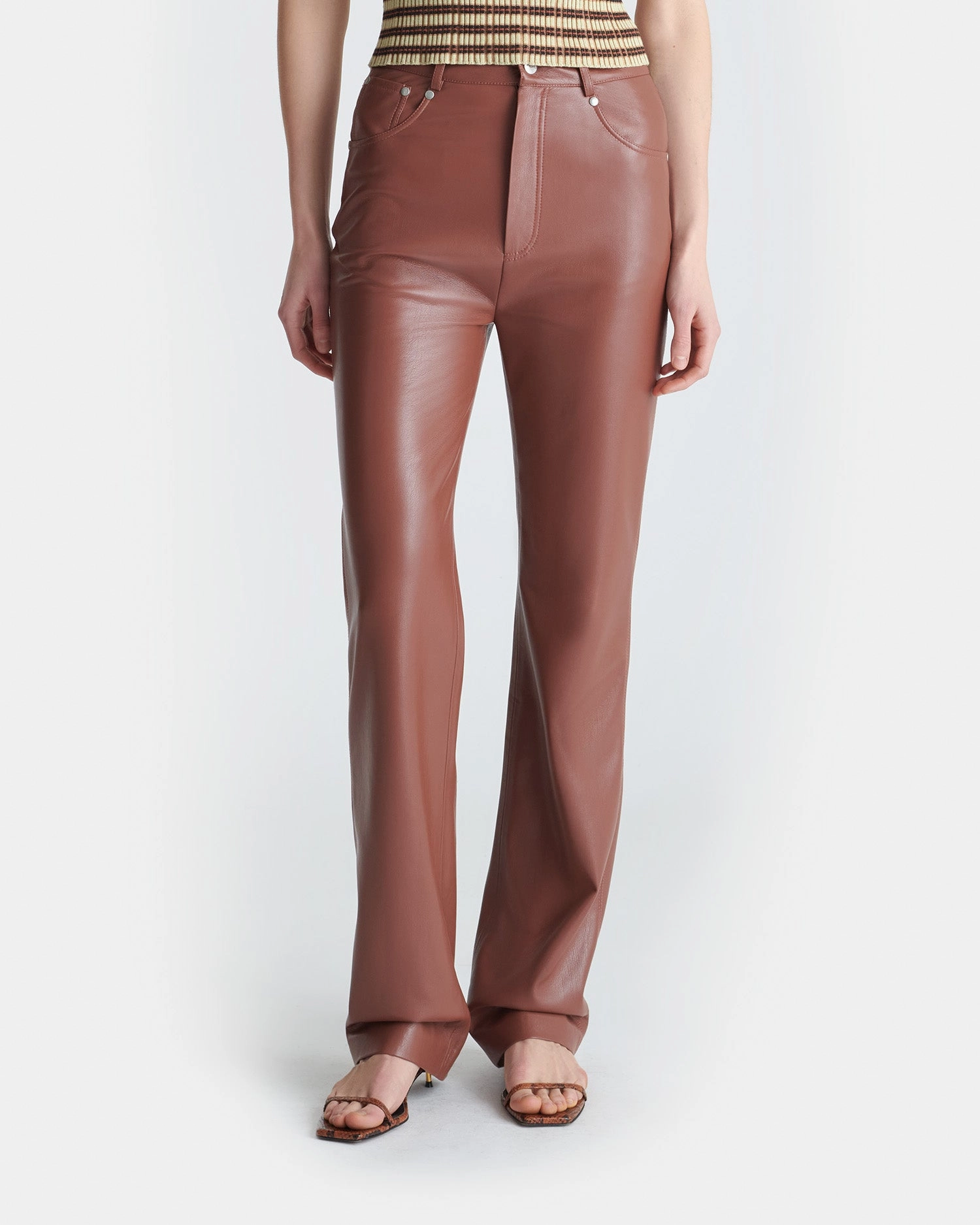 Jacoba - Okobor?Alt-Leather Pants - Henna Mesh Comfort ExtendedSizeRange